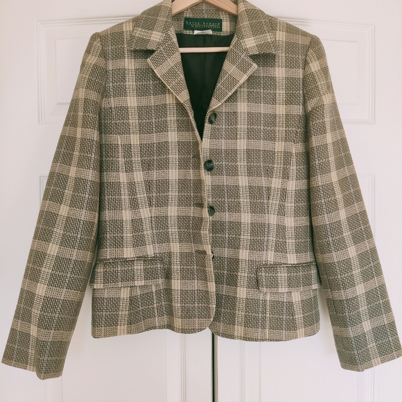 NWOT Patterned Wool Blazer - Picture 3 of 13